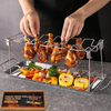 Folding Stainless Steel Chicken Leg&Wing Rack for Grill with Drip Tray/Pan