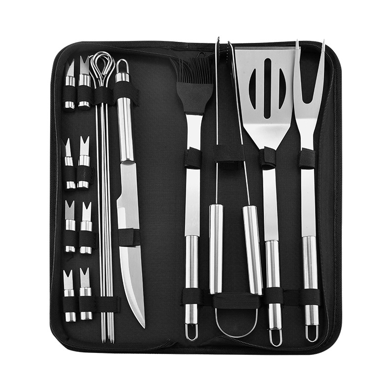 S.S 304 Bbq Tools Kit Grilling Accesssories Set of 18 in Portable Bag
