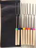 Telescoping Stainless Steel Roasting Sticks Bbq Skewers Marshmallow Toasting Bbq Forks with Wooden Handle