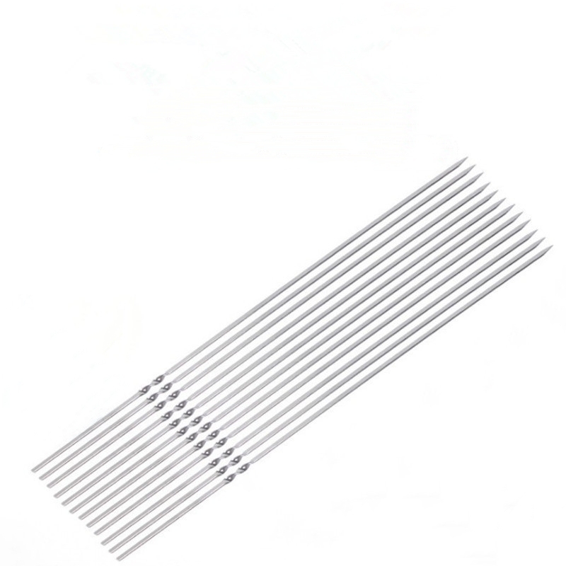 Factory Direct Sale Stainless Steel Roasting Stick Bbq Sticks Bbq Skewers 24pcs /12pcs