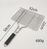High Quality Stailess Steel Bbq Roasting Clips Wire Mesh Net with Wooden Handle