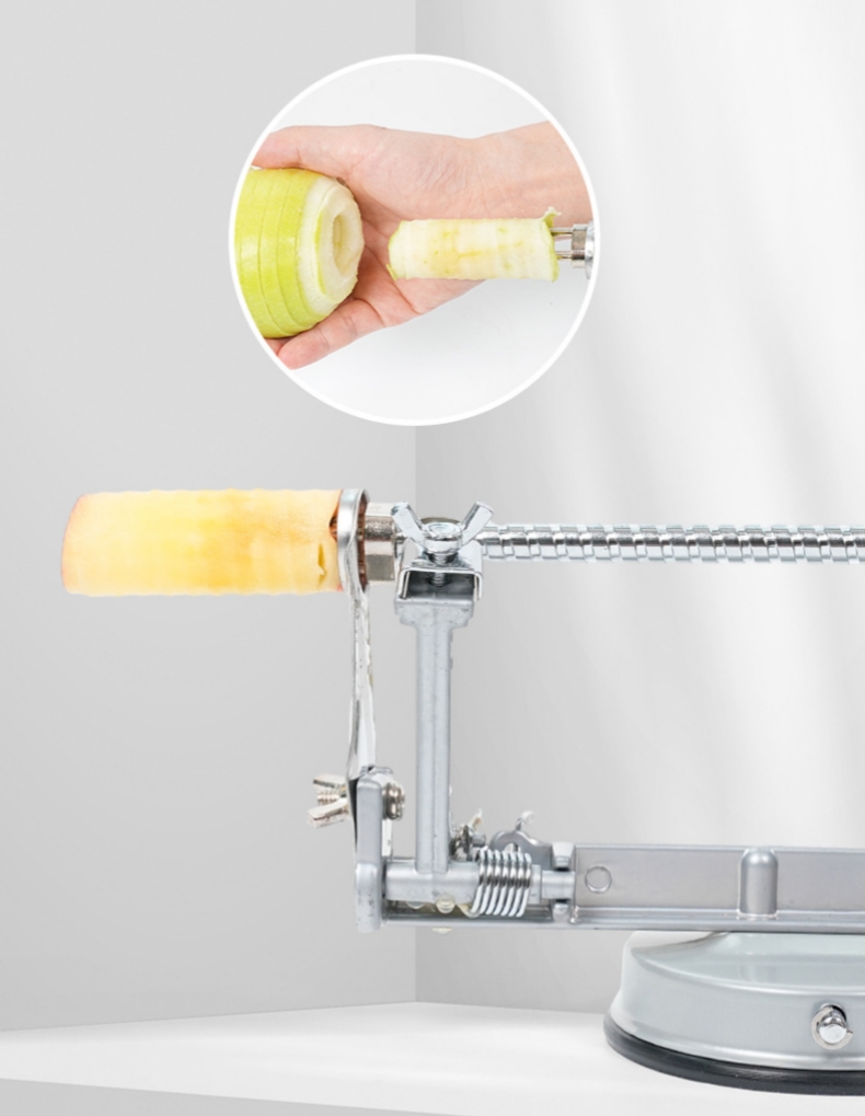 Multifunction Apple Peeler Corer Slicer Machine with Stainless Steel Blades And Suction Base(Silver)