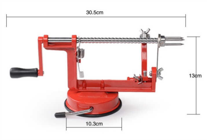 Apple Peeler Silcer Corer Machine with Stainless Steel Blades and Suction Base for Apples Fruit and Potato(Red) 
