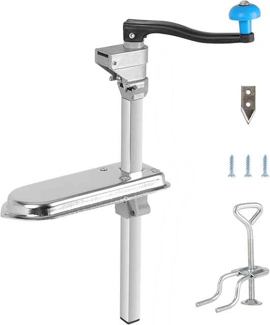 Commercial Adjustable Can Opener Manual Heavy Duty with Plated Steel Base