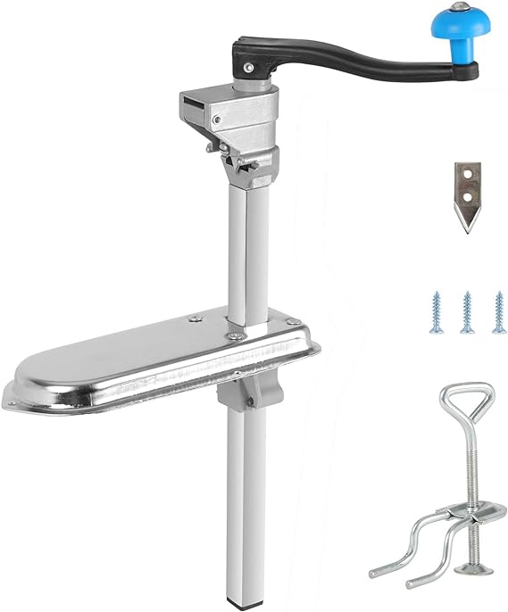 Commercial Adjustable Can Opener Manual Heavy Duty with Plated Steel Base