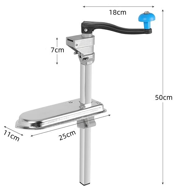 Commercial Adjustable Can Opener Manual Heavy Duty with Plated Steel Base