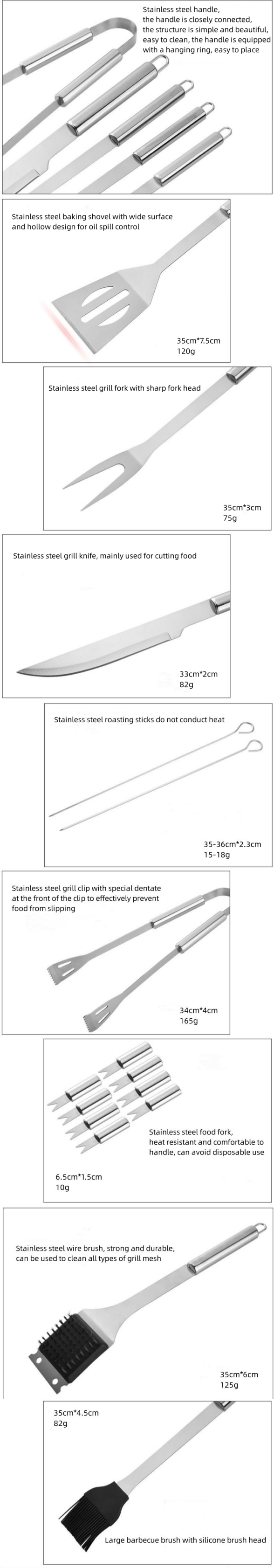stainless steel bbq tools kitS