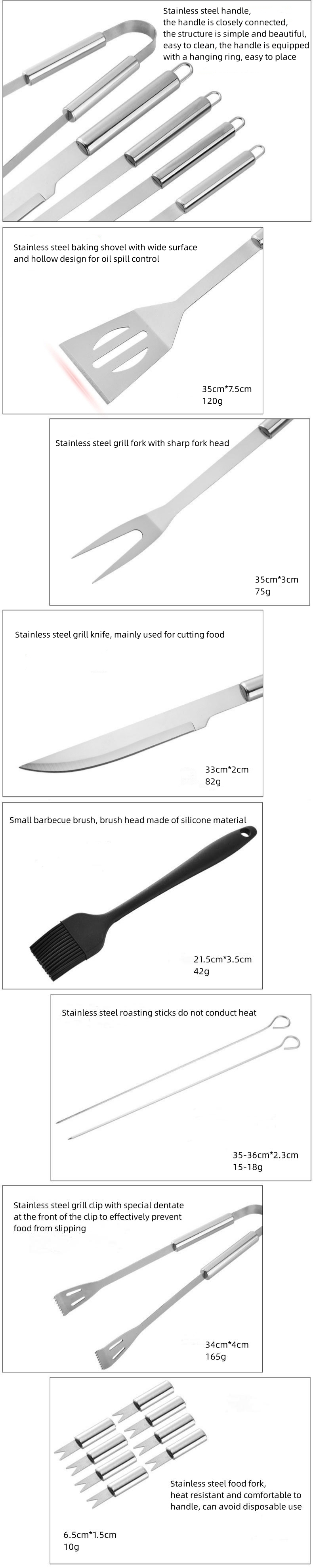 stainless steel bbq tool accessories