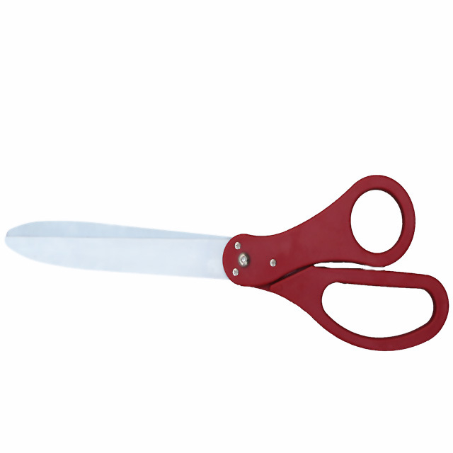 Giant Ribbon Cutting Scissor Set with Red Satin Ribbon Included - 25" Extra Large Scissors - Heavy Duty Metal Construction for Grand Openings, Weddings