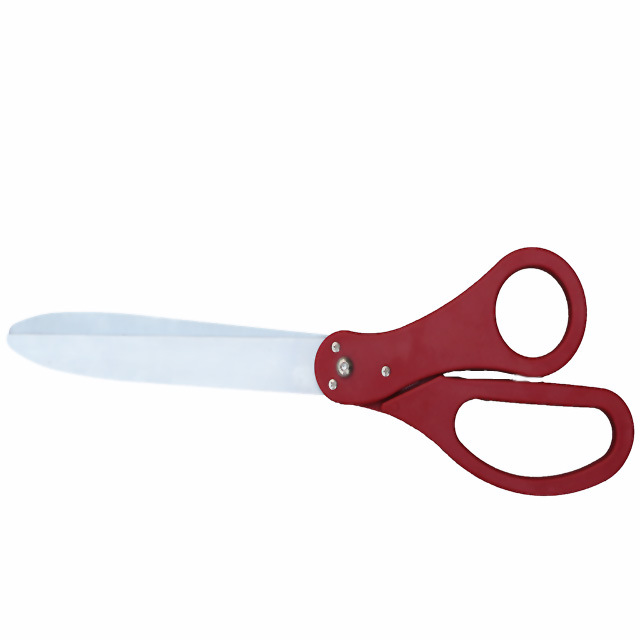 Giant Ribbon Cutting Scissor Set with Red Satin Ribbon Included - 25" Extra Large Scissors - Heavy Duty Metal Construction for Grand Openings, Weddings