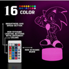 Sonic Night Light for Kids Sonic Lamp Sonic Led Night Lights 3D Sonic Lamps for Boys Room Sonic Light